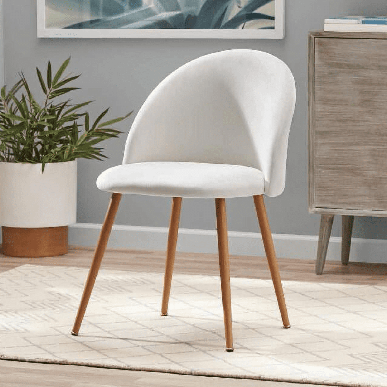 Mainstays Modern Accent Chair Cream White