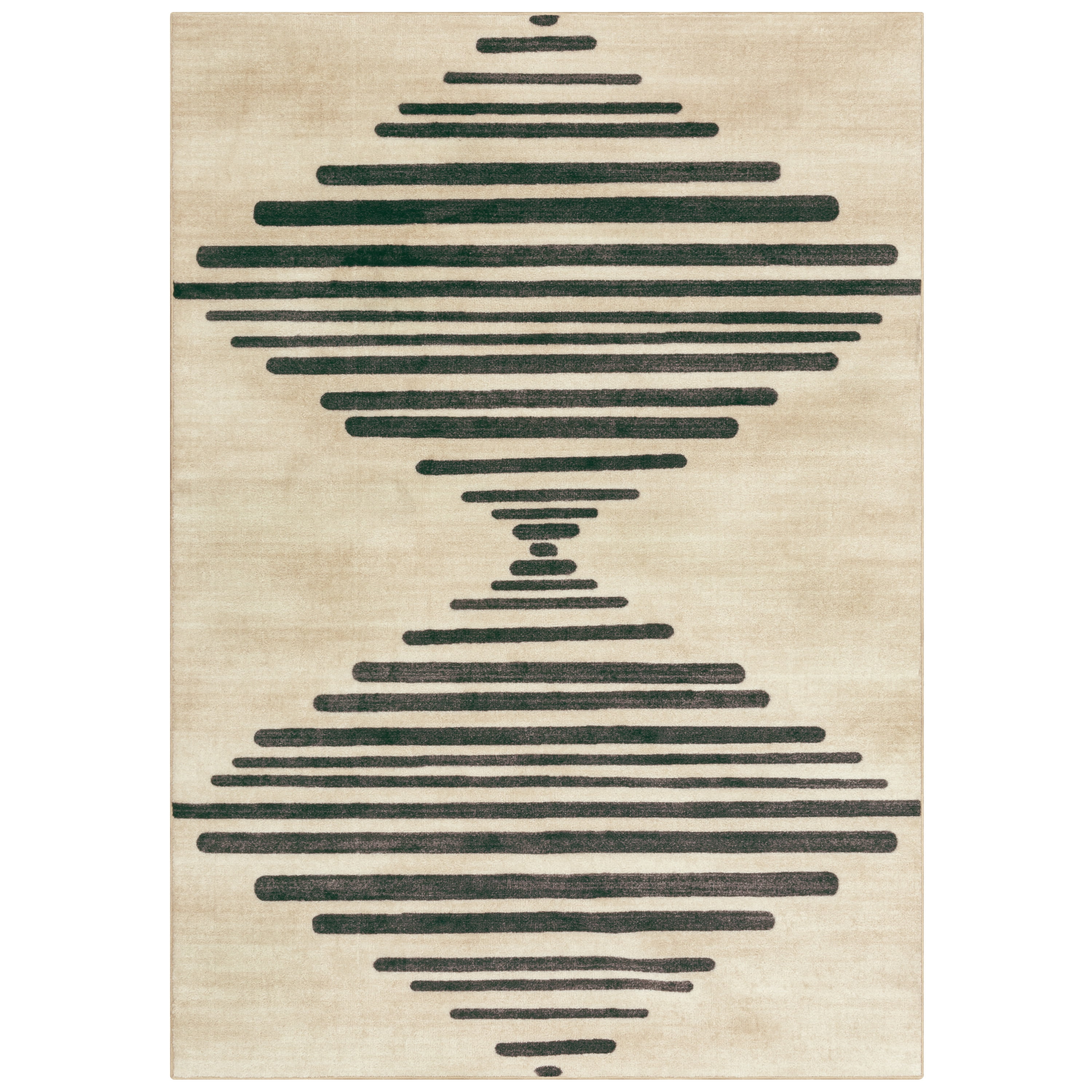 Mainstays Modern Diamond Soundwave Ivory Gray Indoor Area Rug, 5' x 7'