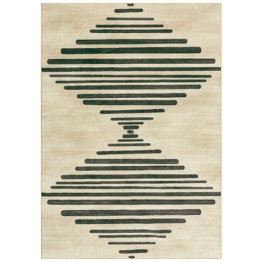 Mainstays Modern Diamond Soundwave Ivory Gray Indoor Area Rug, 5' x 7'