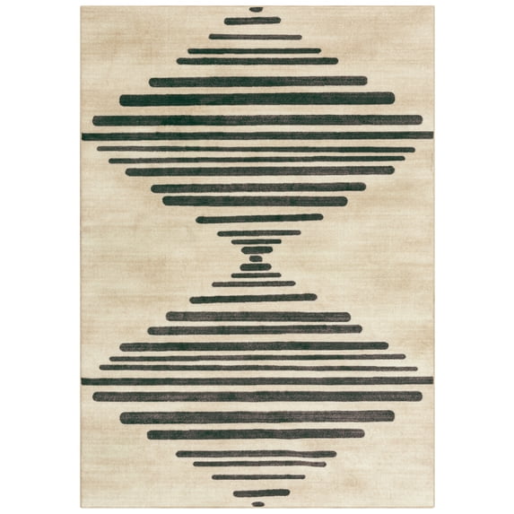 Mainstays Modern Diamond Soundwave Ivory Gray Indoor Area Rug, 5' x 7'