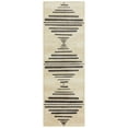 thumbnail image 1 of Mainstays Modern Diamond Soundwave Ivory Gray Indoor Runner Rug, 2' x 6', 1 of 9