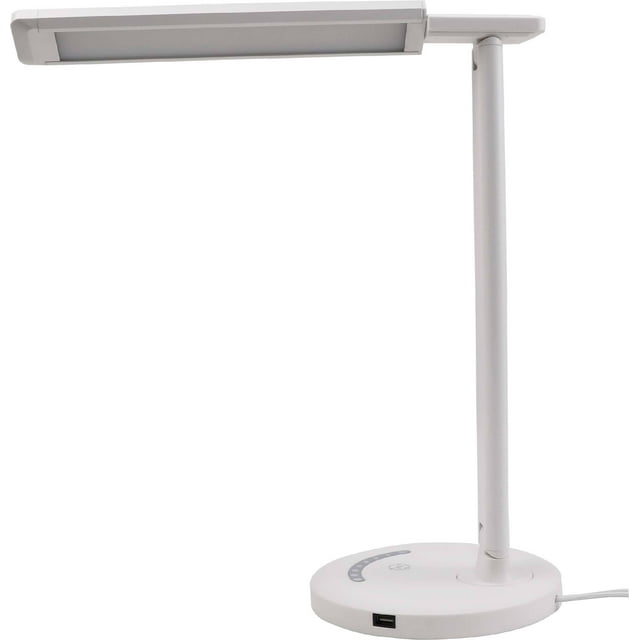 Mainstays Modern Dimmable Plastic LED Desk Lamp with USB Charging Port