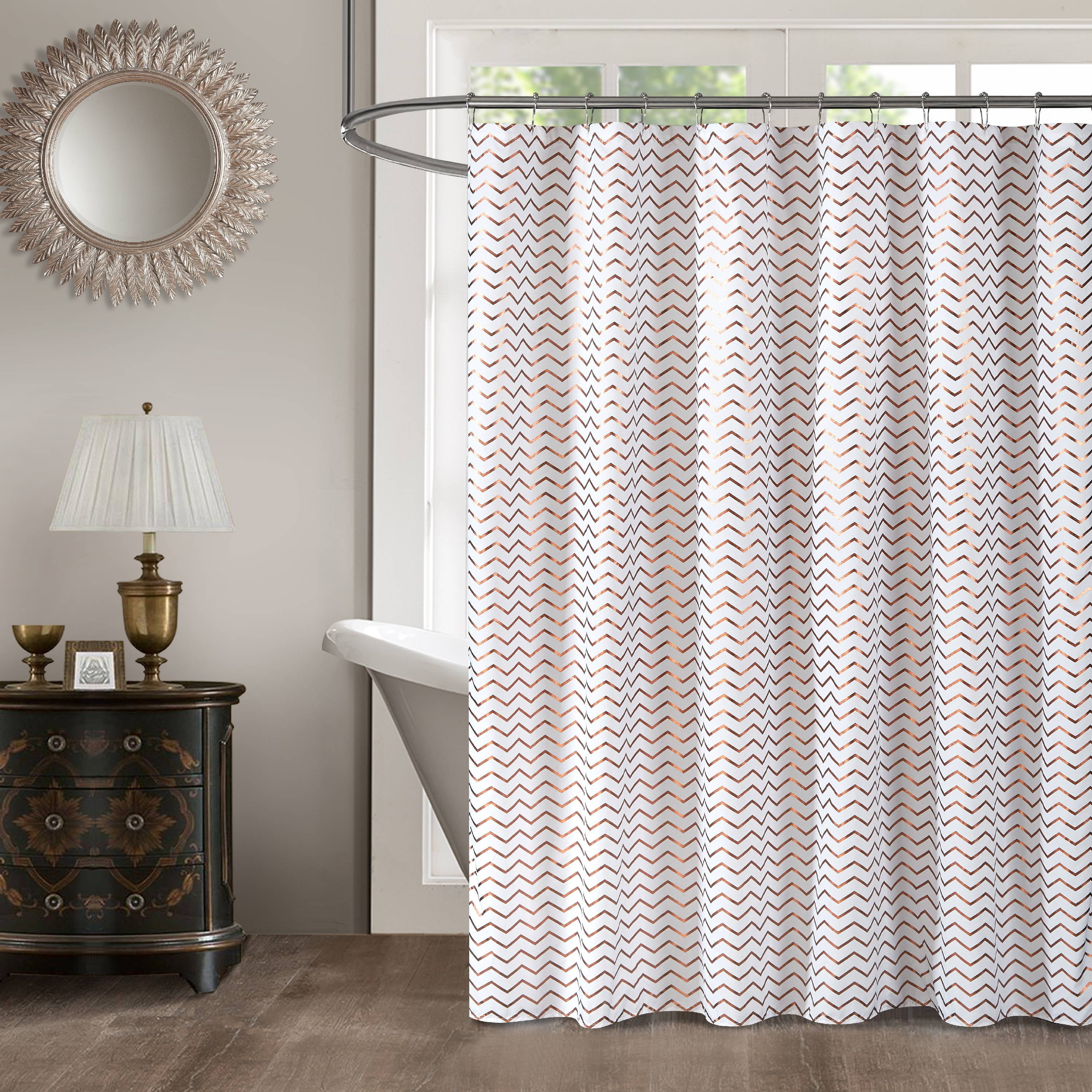 Mainstays Modern Gold Metallic Shower Curtain, 1 Each