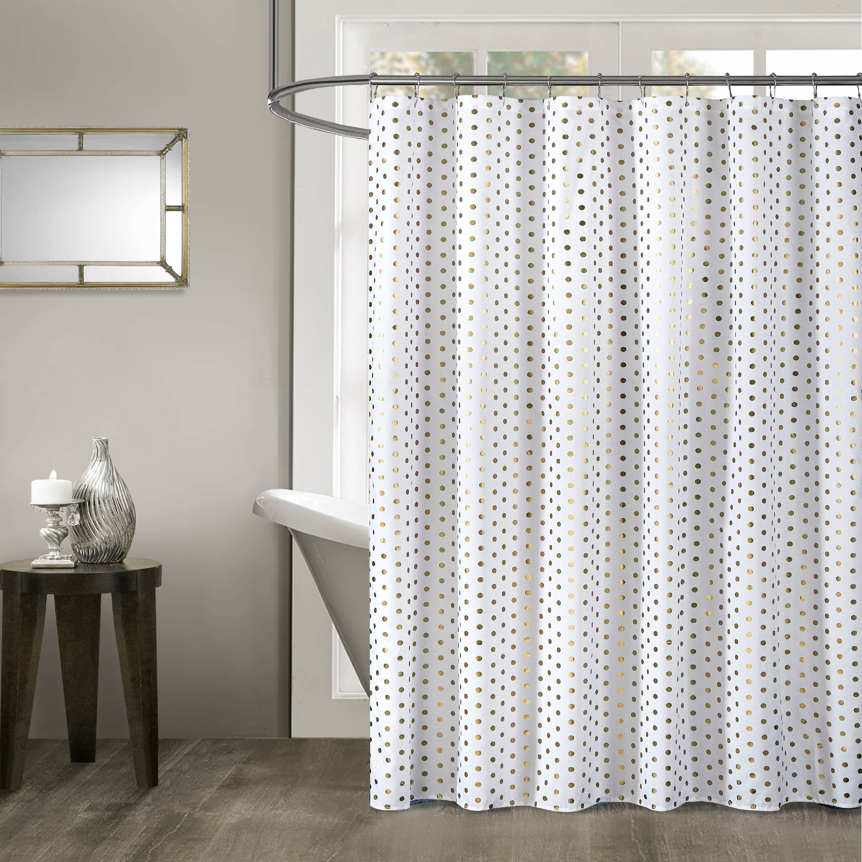 Mainstays Modern Gold Metallic Shower Curtain, 1 Each