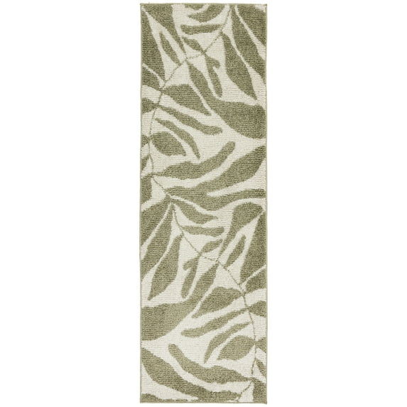 Mainstays Modern Leaf Indoor Runner Rug, 2'x6'