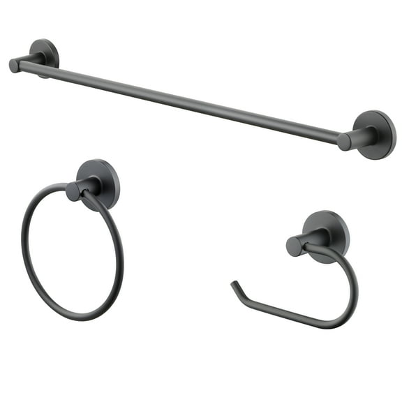 Mainstays Modern Round 3-Piece Bath Accessory Kit in Matte Black