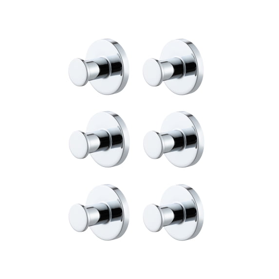 Mainstays Modern Round Robe Hook in Chrome, 6 Pack - Walmart.com