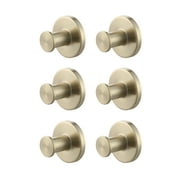 Mainstays Modern Round Robe Hook in Matte Gold, 6 Pack