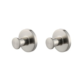 Mainstays Modern Round Robe Hook in Satin Nickel, 2 Pack