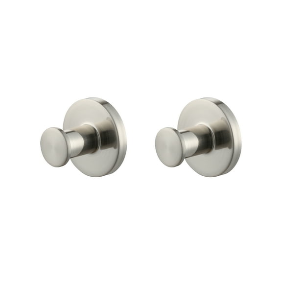 Mainstays Modern Round Robe Hook in Satin Nickel, 2 Pack