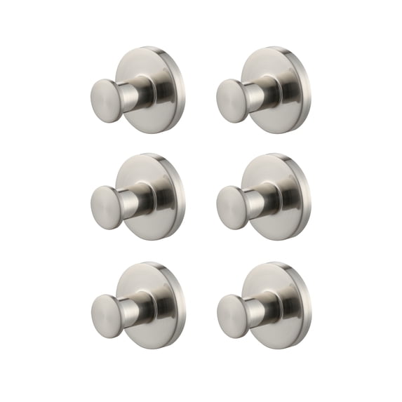 Mainstays Modern Round Robe Hook in Satin Nickel, 6 Pack - Walmart.com