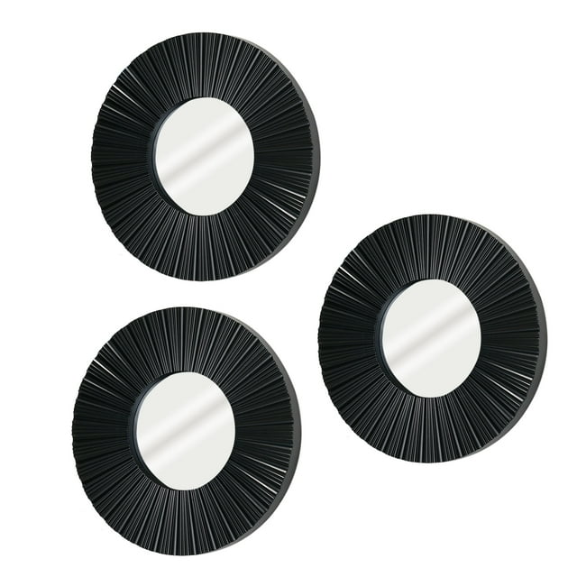 Mainstays Modern Round Wall Mirror in Black Home 10" x 10" Wall Décor Set of 3