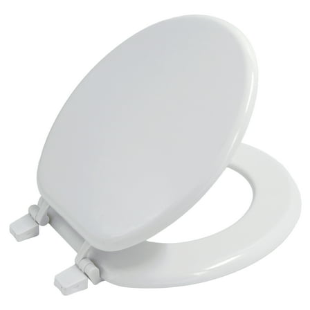 Mainstays Molded Wood Toilet Seat, White, Single Seat