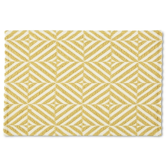 Mainstays Montana Woven Fabric Mat, 18"x27", Yellow, Available in Multiple Colors