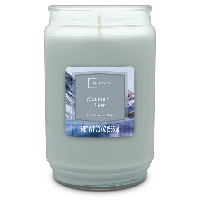 Mainstays Mountain River Scented Single Wick Candle, 20 oz.