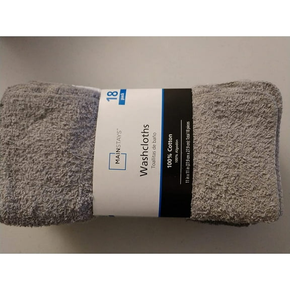 Mainstays Ms 18pk Washcloth Bundle Grey Grey