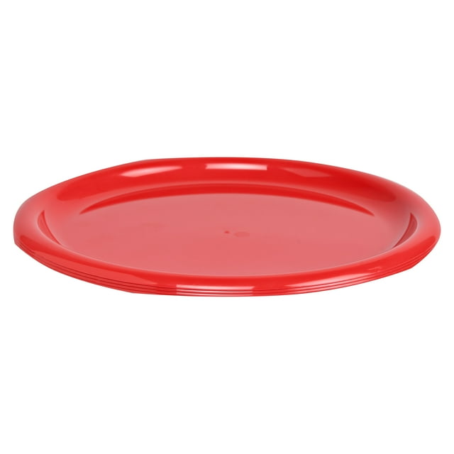 Mainstays Ms 4 Pack Red Plastic Plates - Walmart.com