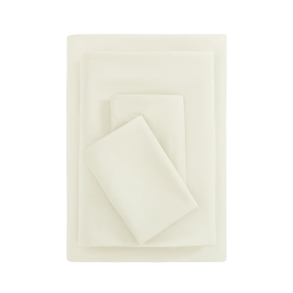 Mainstays Basic Value Microfiber Bed Sheet Set, Vanilla Dream, Full, 4 Piece