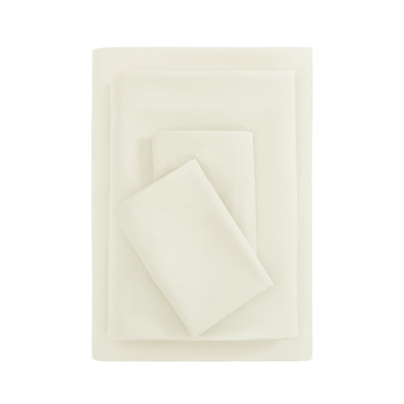 Mainstays Basic Value Microfiber Bed Sheet Set, Vanilla Dream, Queen, 4 Piece