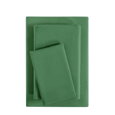 Mainstays Basic Value Microfiber Bed Sheet Set, Green Lily, Twin-XL, 3 Piece