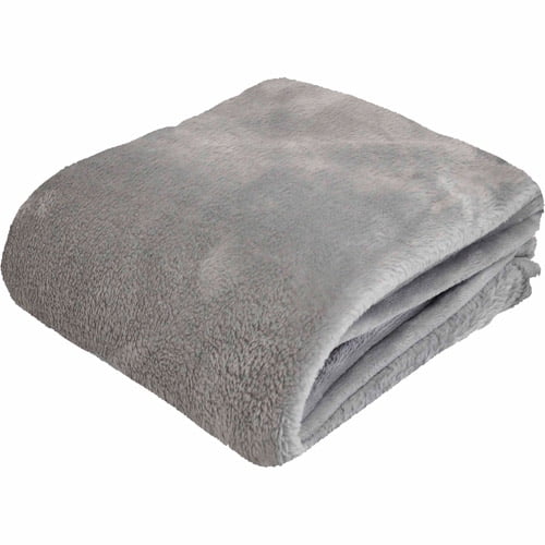 Mainstays Ms Royal Plush Throw Grey Flannel - Walmart.com