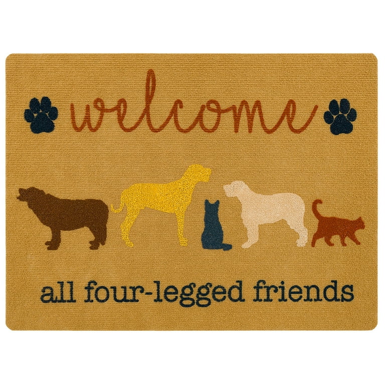 Mainstays Multi-Colored Four Legged Friends Polyester Doormat, 18