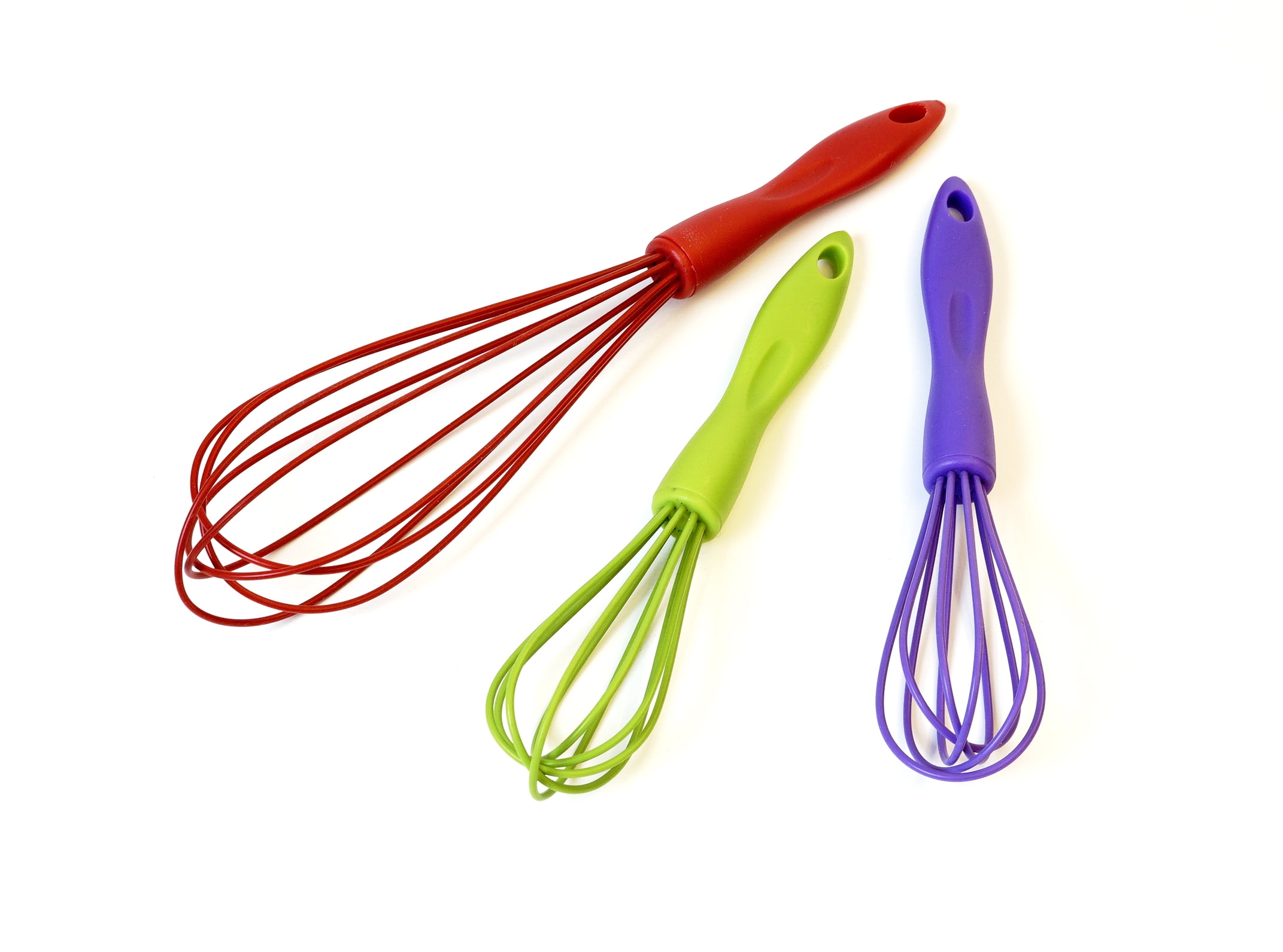 Mainstays Multi Colored Silicone Whisks, 3 Piece