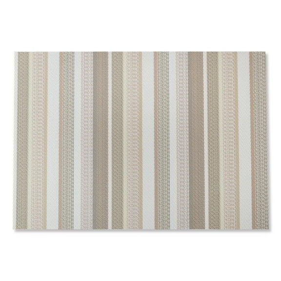 Mainstays Multi Stripe Woven Vinyl Table Placemat Birch 13" x 18"