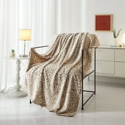Mainstays Cozy Plush Throw Blanket, Multicolor Abstract Leopard 50" x 60" All Ages