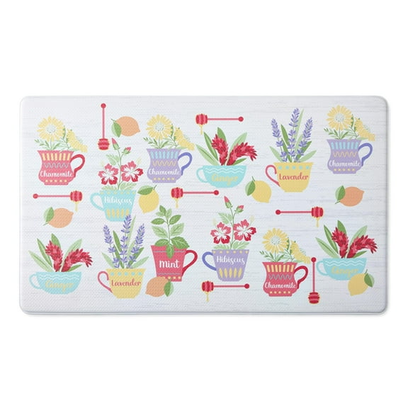Mainstays Multicolor Kitchen Mat, Herbal Tea, 18"W x 30"L, 1 Piece