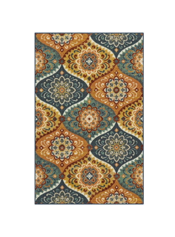 Mainstays Multicolor Ogee Medallion Indoor Accent Rug, 2'6"x3'10"