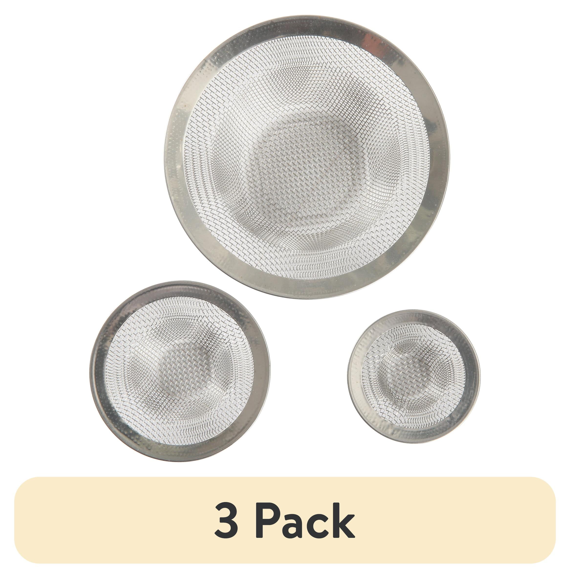 Mainstays 3-Pack Stainless Steel Mesh Drain Strainers