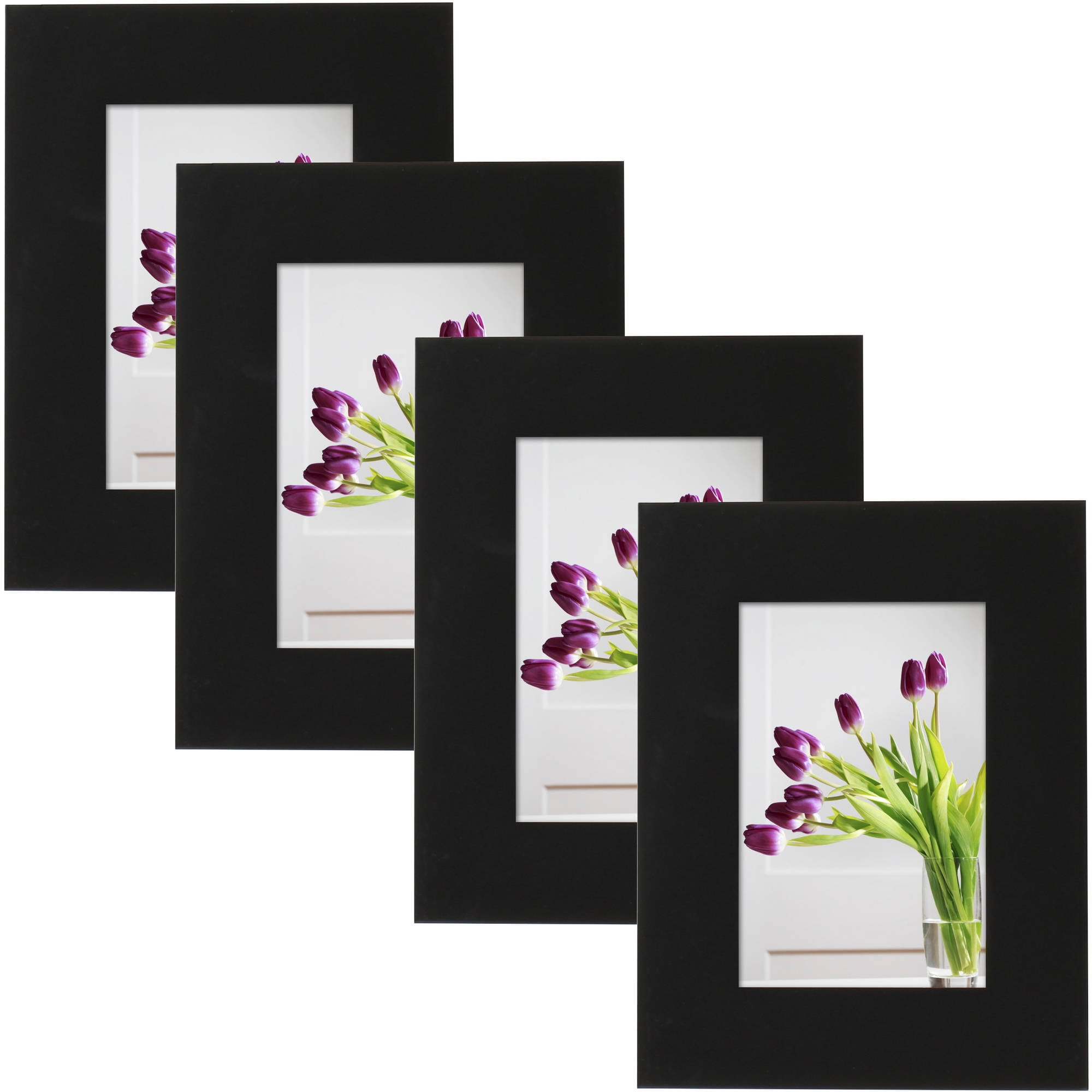 Mainstays Museum 4" x 6" Picture Frame, Black, Set of 4