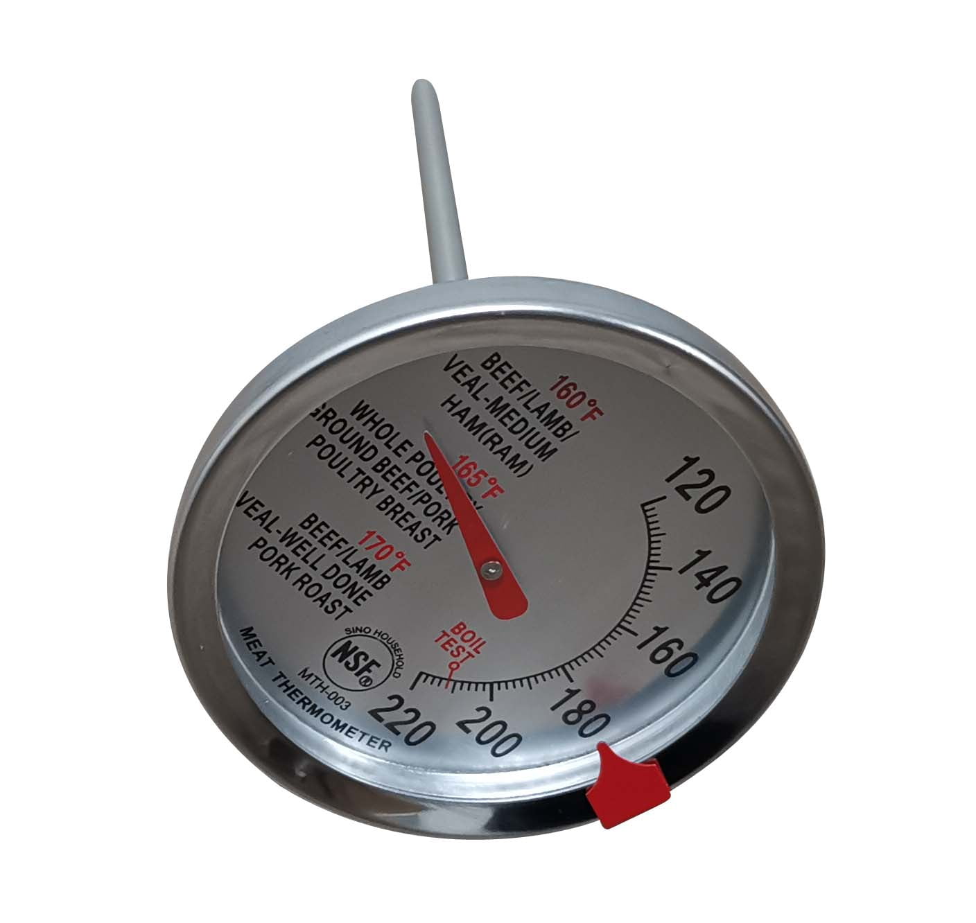 Mainstays NSF Approved Meat Thermometer with 2.2"x 2.2" Round Tempered Glass Transparent Display