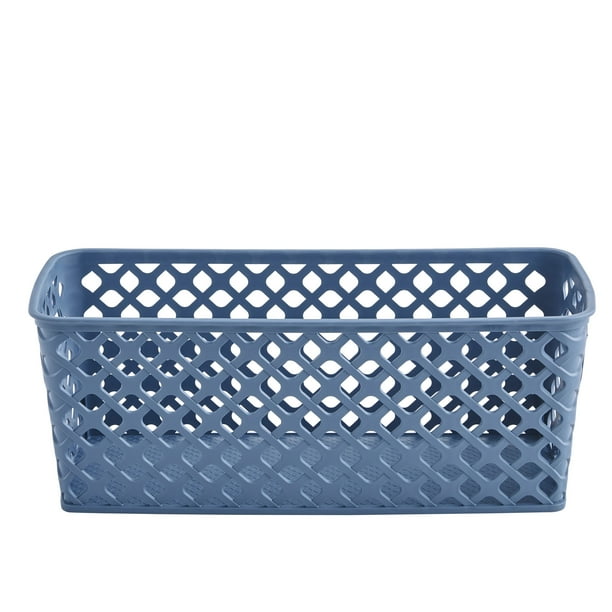 Mainstays Narrow Blue Decorative Storage Basket