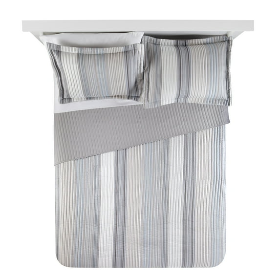 Mainstays Natural Stripe Quilt, Twin/Twin-XL