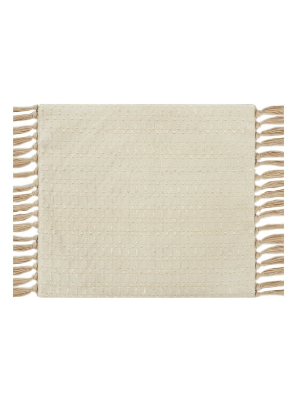 Mainstays Natural Textured Table Place Mat - Natural Color - 14" x 19"