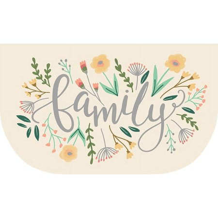 Mainstays Natures Trend Floral Family Indoor Kitchen Slice Rug, Beige, 18"x30"