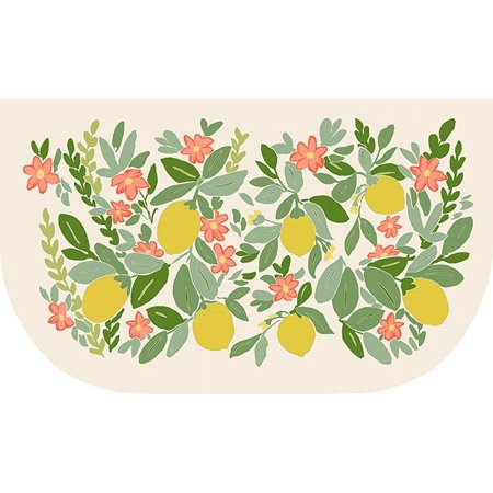 Mainstays Natures Trend Lemons and Leaves Indoor Kitchen Slice Rug, Multi-Color, 18"x30"