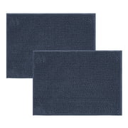 Mainstays Navy 2-Piece Chenille Noodle Bath Rug Set 17"x24"