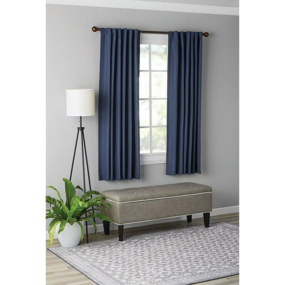 Mainstays Solid Blackout Curtain Panel, 1 Panel, Navy Blue, 50" W x 63" L