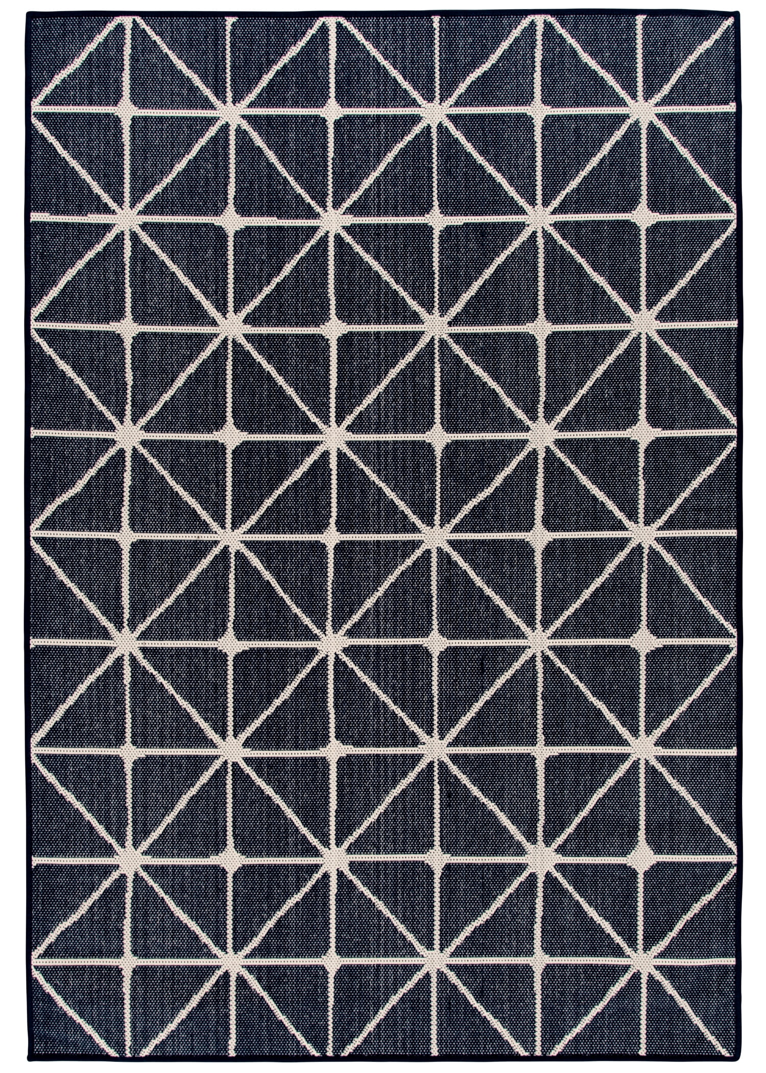 Mainstays Navy Blue Geometric Outdoor Polypropylene Area Rug, 5'x7