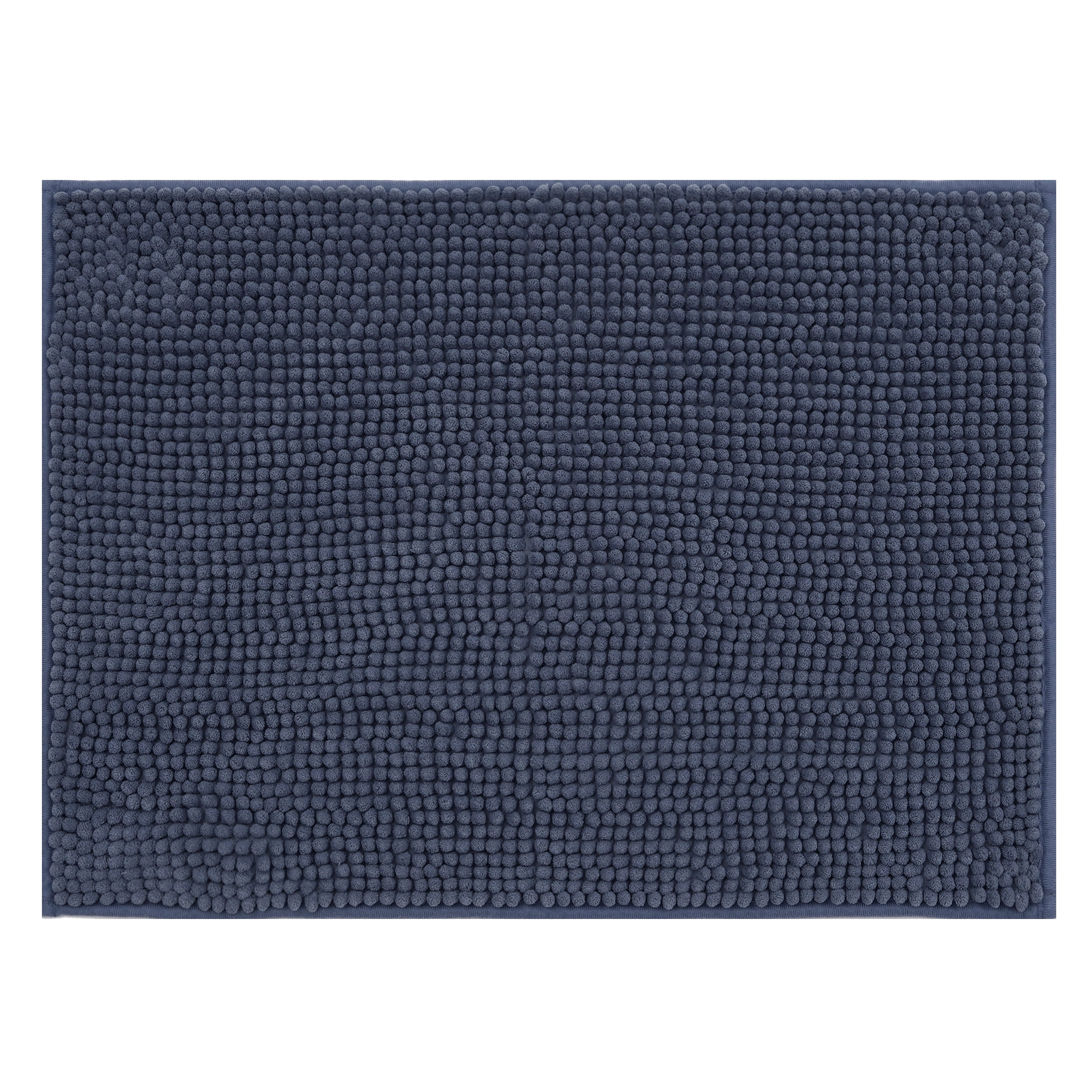 Mainstays Navy Chenille Noodle Bath Rug 17"x24", One Piece