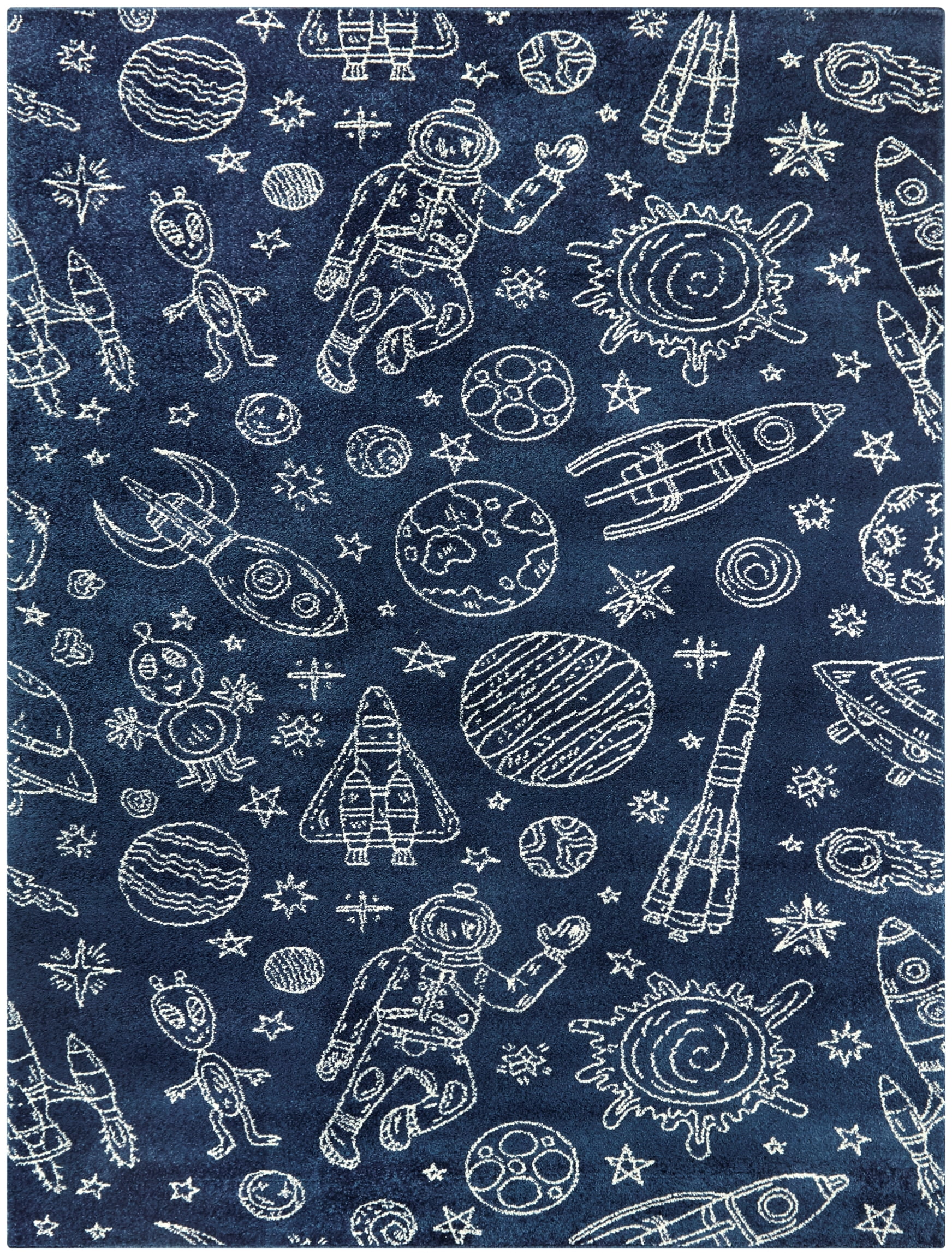 Mainstays Navy Space Indoor Rug, 5' 3"W x 7'L