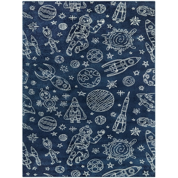 Mainstays Navy Space Indoor Rug, 5' 3"W x 7'L