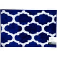 Mainstays Navy & White Fretwork Polyester Bath Rug