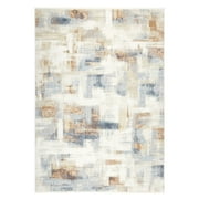 Mainstays Washable Indoor Area Rug, Abstract Neutral, 5 ft x 7 ft