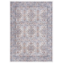 Mainstays Neutral Multi Area Rug, 5 ft x 7 ft, Grey/Blue Rust