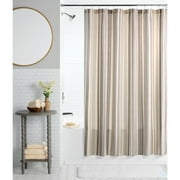 Mainstays Neutral Stripe Shower Curtain and Hook Set, 13-Piece, 72 x 72 in, Neutral