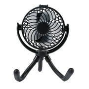 Mainstays New Portable Rechargeable Fan with Flexible Tripod for Stroller, Car Seat, Black